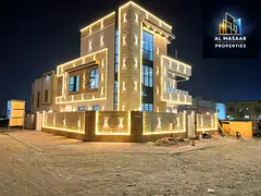For sale: Modern corner villa with 5 bedrooms, swimming pool, and roof terrace in Al-Haliyo 2 area. 