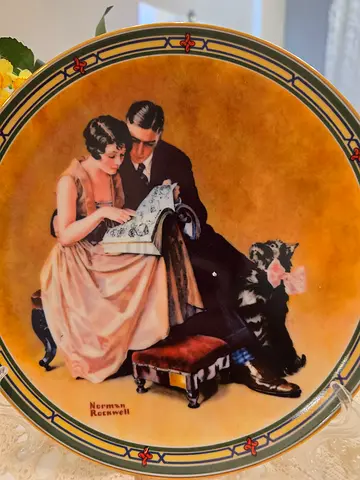 1985 Knowles A Couples Commitment limited edition collector plate Norman Rockwell