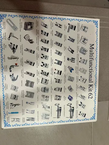 Sewing machine foot/feet and thread
