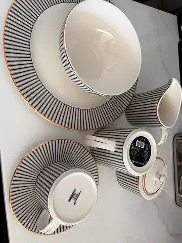 Full kitchen dishes, including luxury porcelain dinner set and pots for sale
