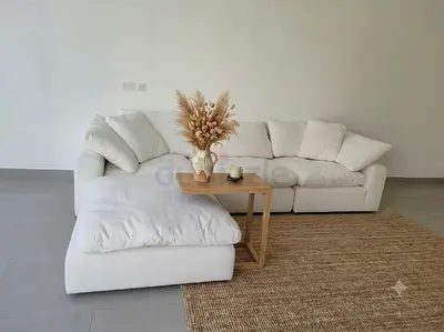 Marina home feather 🪶 filled modular sofa with ottoman like new