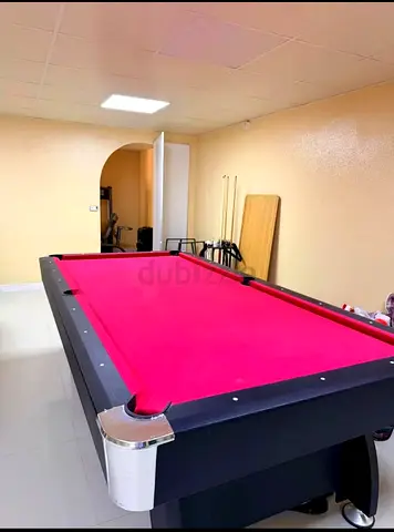 Billward Pool Table with Red Cloth - Good Condition with 4 sticks