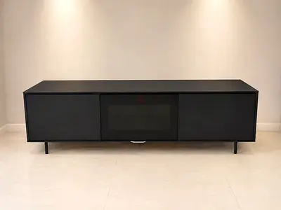 Modern Matte Black TV Unit and Media Console