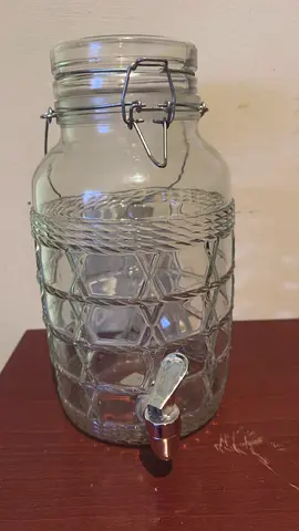 Glass beverage dispenser jar with spigot - 3-5L (used)