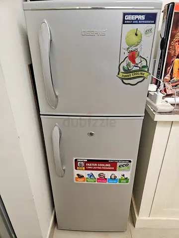 Geepas Silver Double Door Refrigerator