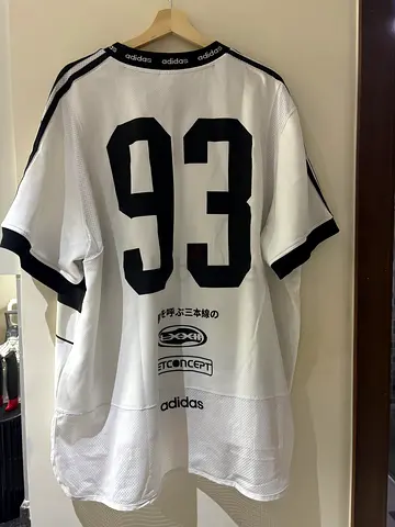 White Adidas Jersey Top with Number 93, Size Medium