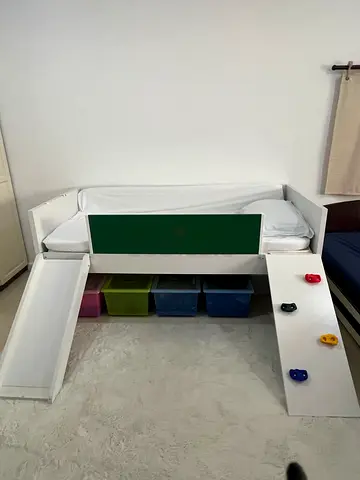 White Childrens Single Bed with storage space under bed