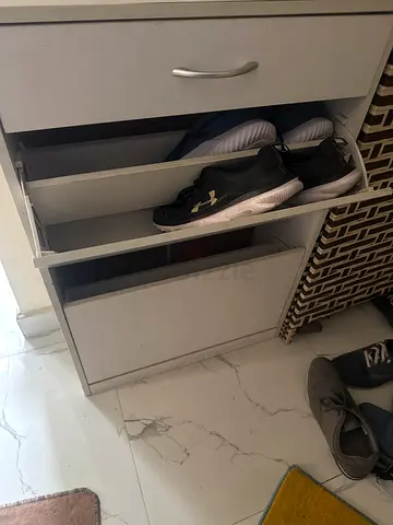 Modern Grey Shoe Cabinet Organizer