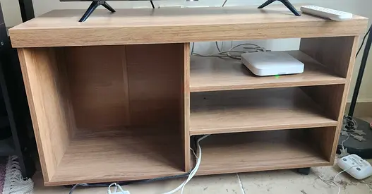 Urgent sale-Modern Wooden TV Stand with Multiple Shelves_ need to sell before 28th July