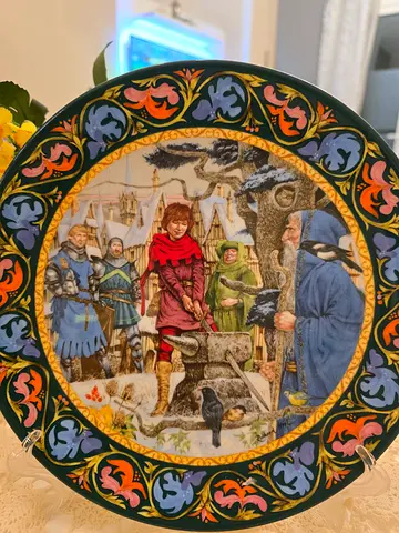 1986 Wedgwood plate Arthur Draws the Sword, is a limited edition