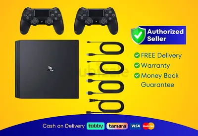 Sony PlayStation 4 - Pro - Black - 1TB with 2 Controller | Brand New | Warranty | FREE Delivery