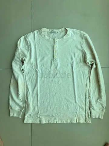 Mango H.E Men Henley Long Sleeve Shirt, Sage Green, Size S