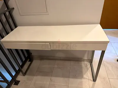 White computer Desk with Metal Legs and Storage Drawers, bought from Jysk