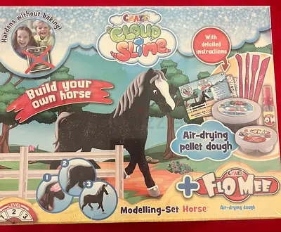 Crazy Cloud Slime + Flomee Modelling Set - Build Your Own Horse (Air-drying)