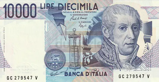 ITALY 10000 LIRE BANKNOTE 1989