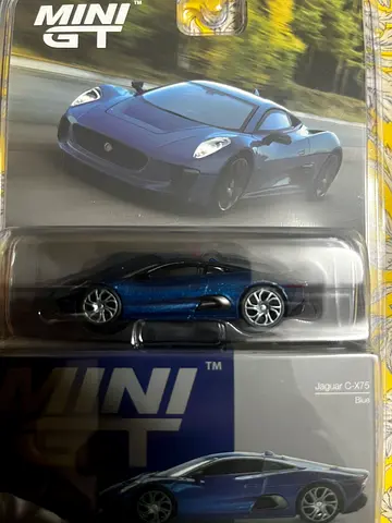 Mini GT Jaguar CX-75 1:64 Diecast Toy Car (Blue) - New in Pack