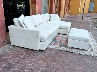 Excellent Cratebarrel lounge deep L shape sofa without footstool
