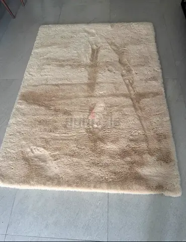 Beige Shaggy Area Rug - Soft Plush 160x120cm (approx)