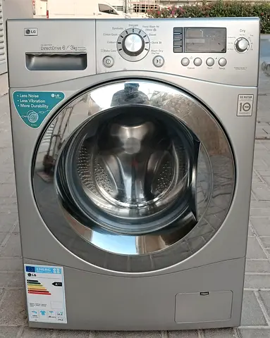LG Front Load washing machine 6kg, and 3kg dryer, silver color, condition is properly working.