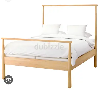 IKEA Gjora Solid Wood Double Bed Frame with IKEA pocket sprung mattress