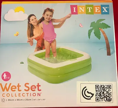 Intex Wet Set Inflatable Baby/Toddler Pool - 86cm x 86cm x 25cm (Like New)