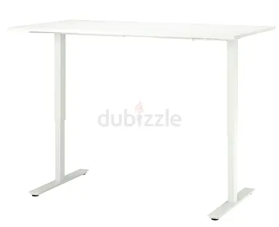 White Height-Adjustable Standing Desk / Work Table