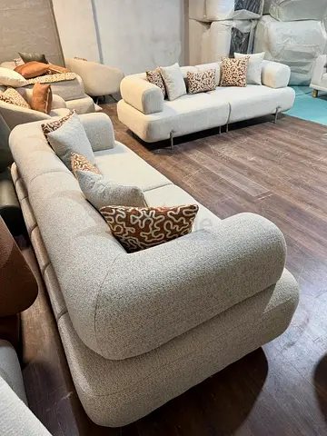 Modern Cream Bouclé 3+2 Seater Sofa Set