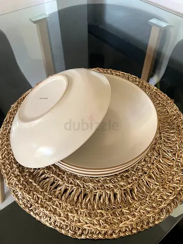 Ceramic Deep Dinner Plates x4