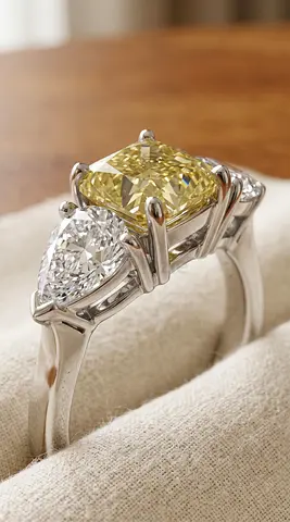 Natural Diamond Ring 1.85ct Total | 18K White Gold | IGI Certified