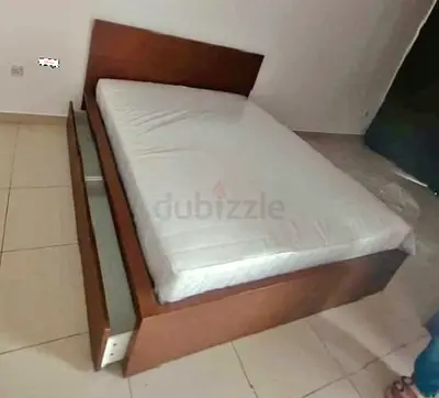 IKEA Malam double bed 140×200cm bed with 2 storage drawers underneath and Ikea mattress is available