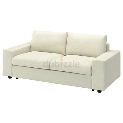 Comfortable 2-Seater Beige Fabric Sofa bed