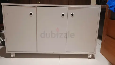 White 3-Door Storage Cabinet - Compact Sideboard