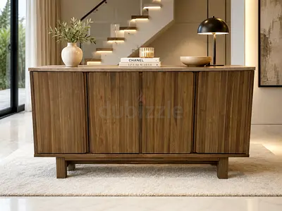 Crate and barrel Solid Wood Sideboard Cabinet - 4-Door Storage Console