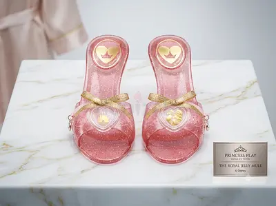 Disney Princess Rose Gold Glitter Jelly Shoes for Kids - Disney collection (NEW)