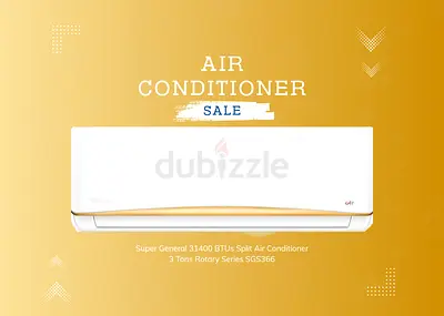 Super General 31400 BTUs Split Air Conditioner 3 Tons Rotary Series SGS366