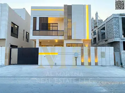 Luxury villa in Al Bahia with a large rooftop and modern design, price includes all fees.