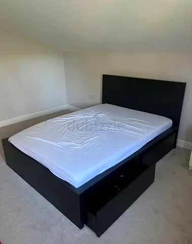 IKEA MALM Queen Size Bed + 2 Storage Drawers + Mattress