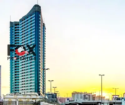 2BR in Conquer, high floor, 1,500 sq.ft with parking. AED 490K down payment, AED 5K/month (17 installments), AED 133,174 due Dec 2027. Total AED 708,1
