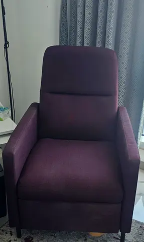 Ikea single recliner dark red
