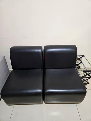 Set of 2 Black single sofas