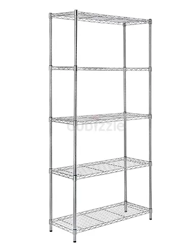 5-Shelf Storage Unit With Height Adjustable Shelves and Levelling Feet, 35.5 cm x 91.4 cm x 182 cm