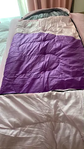 Lightweight Single kids pink Sleeping Bag with Carry Sack - Pink/Purple