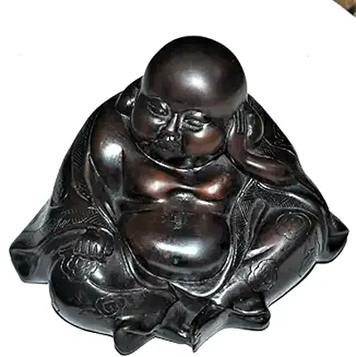 Dark Resin/Bronze Laughing Buddha Figurine - Decorative Collectible