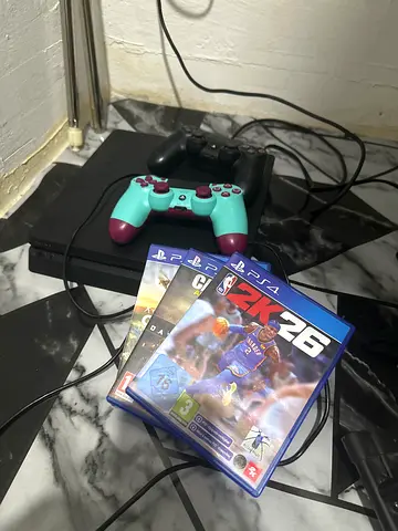 Sony PS4 Slim with 2 Controllers and NBA 2K26 - Good Working Condition