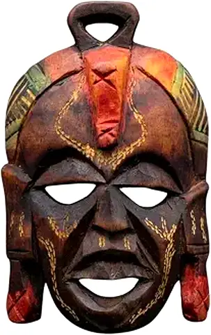 Hand-carved African Wooden Mask 14cm height — Decorative Vintage-Style