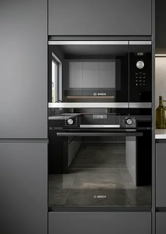 Bosch Series 6 Latest Version Built-In Electric Oven Microwave Set 60cm – Black