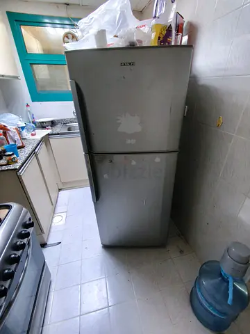 Used Silver Double-Door Fridge - Working, Good for Small Kitchen