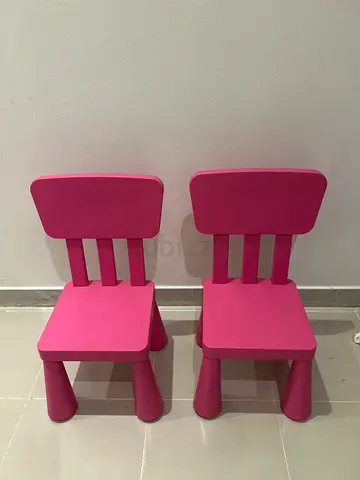 Set of 2 Pink Wooden Kids Chairs - Good Condition