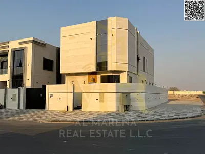 Luxury villa for sale in Al Helio 2. Elegant design featuring 5 spacious bedrooms and ultra-luxurious finishes in a strategic location in Ajman 🏡✨