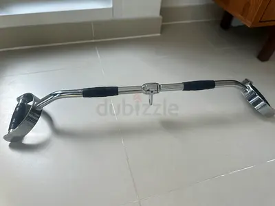 Chrome Lat Pulldown / Cable Row V-Bar Attachment with Rubber Grips